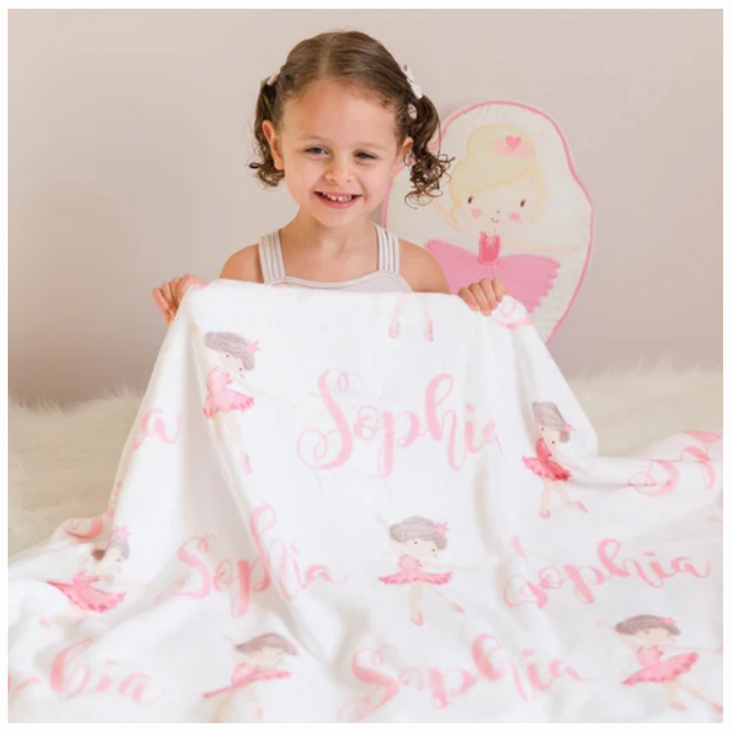 Personalized Baby Blanket With Name - Pink Floral Penguin, 30"x40" Flannel, Custom Nursery Gift - View #10