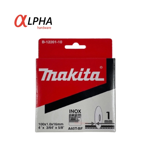 ใบตัดเหล็ก MAKITA (มากีต้า) 4นิ้ว 1MM B-12201 ใบตัดเหล็ก ตัดสแตนเลส 4นิ้ว หนา 1 มิล(1กล่อง/10ใบ)