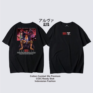 เสื้อยืด พิมพ์ลายอนิเมะญี่ปุ่น SHANKS AKAGAMI RED ONE PIECE 0056 ALVACOTHเสื้อยืด