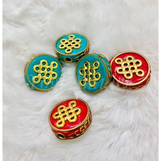 ลูกปัดทิเบต สัญลักษณ์นำโชค คละสี ใช้ทำเครื่องประดับ นำเข้า