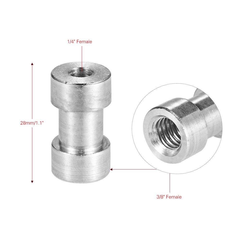 Andoer 1/4 '3/8' สกรูขาตั้งกล้องไปยังที่วางกล้องอะลูมิเนียมขาตั้งกล้อง