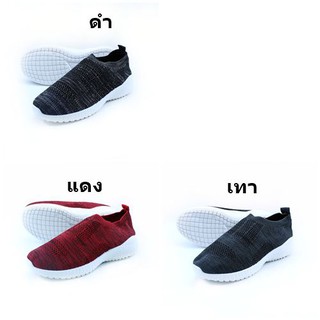 Fashion รองเท้าผ้าใบ รุ่น ZB62019 สีดำ เทา แดง ไซส์ 37-41