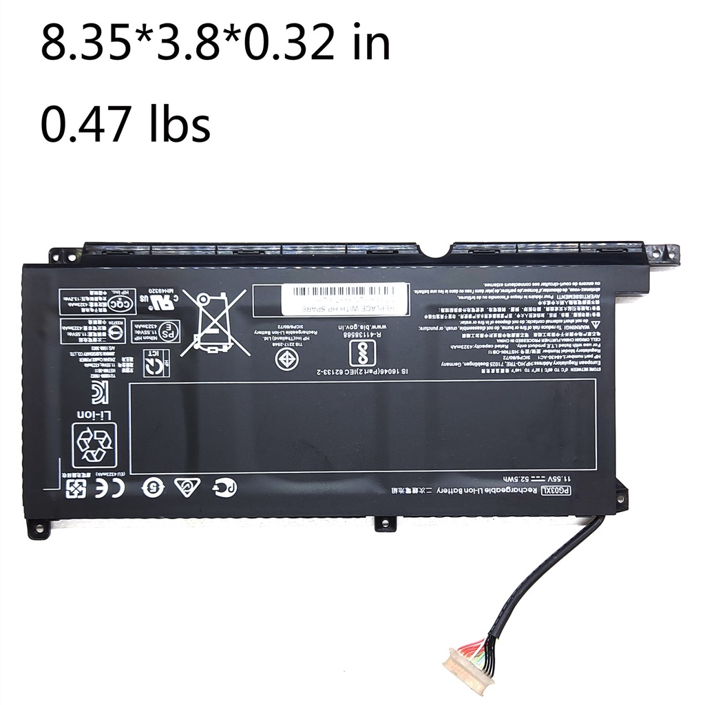 Genuine Original 52.5WH PG03XL L48430 AC1 Laptop Battery For HP Pavilion Gaming 16 a0000 15