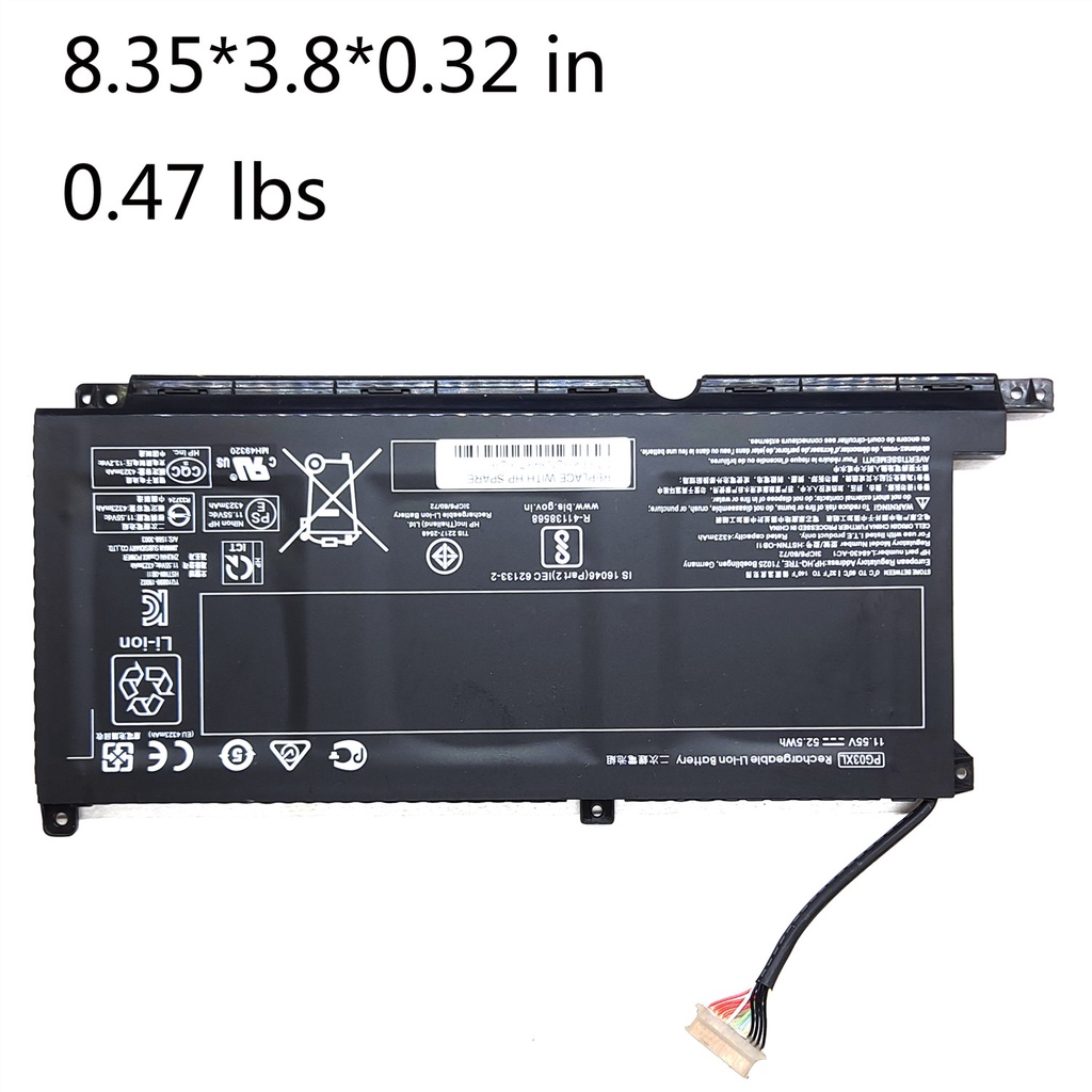 Genuine Original 52.5WH PG03XL L48430 AC1 Laptop Battery For HP ...