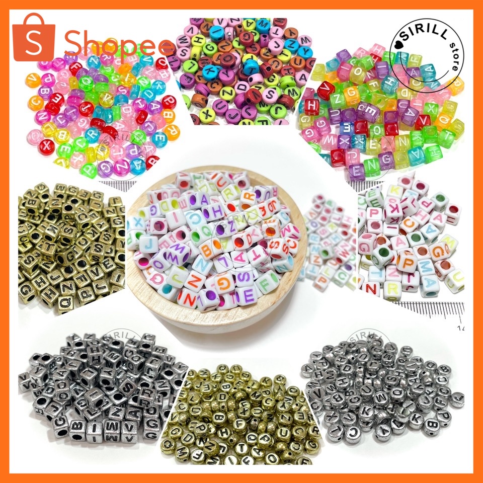 ลูกปัดตัวอักษร ลูกปัด ABC ลูกปัดตัวอักษรภาษาอังกฤษ ลูกปัดชื่อ ลูกปัดตัวหนังสือ ลูกปัดสี่เหลี่ยม ลูกป