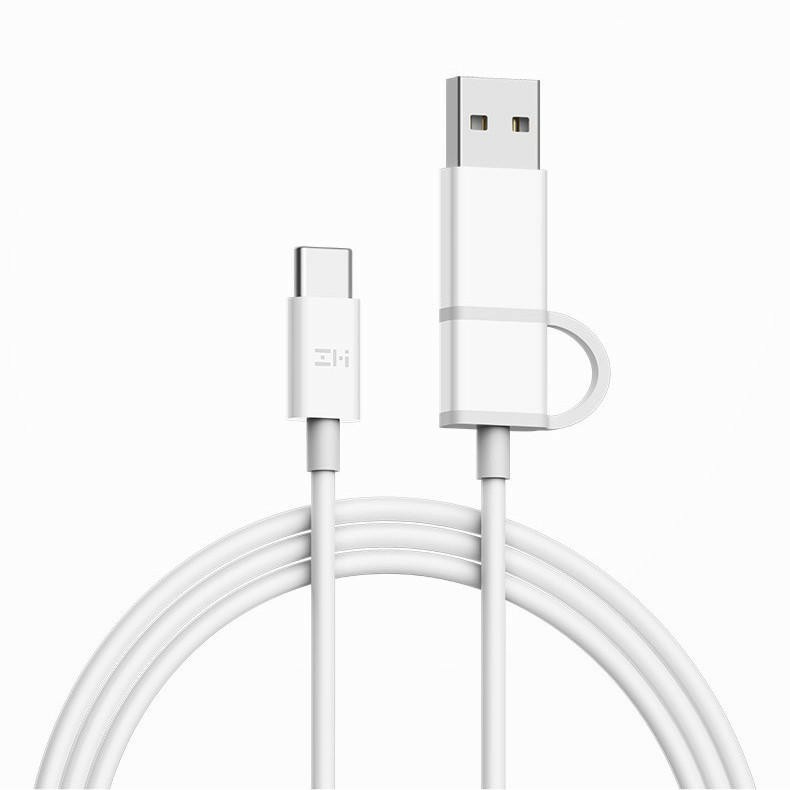ZMI สายชาร์จ 2 in 1 Micro USB Type-C Cable Fast Quick Charger Data Type C Charge Cable