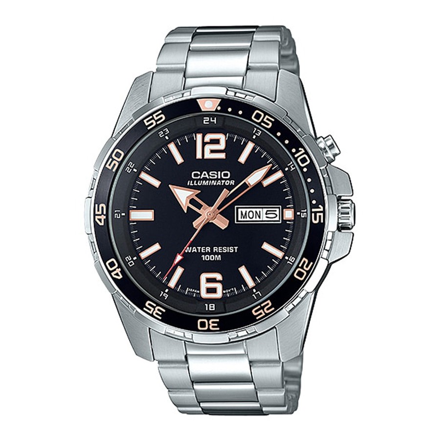 Casio Standard นาฬิกาข้อมือผู้ชาย สายสแตนเลส รุ่น MTD-1079D-1A3 - สีเงิน