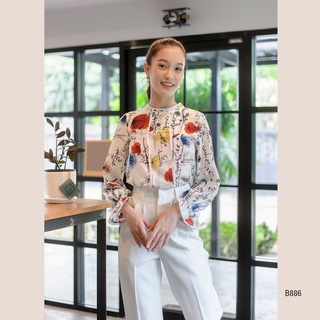 AMILA Blouse AM-B886 โคโม่ชีราเม้นท์ แขนยาว IGPU22-4