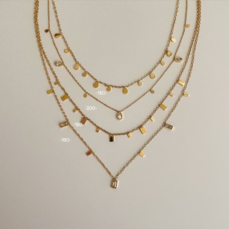 Shellnadgold - สร้อยคอสแตนเลสจี้เล็กรอบคอ มีให้เลือก 4 แบบ