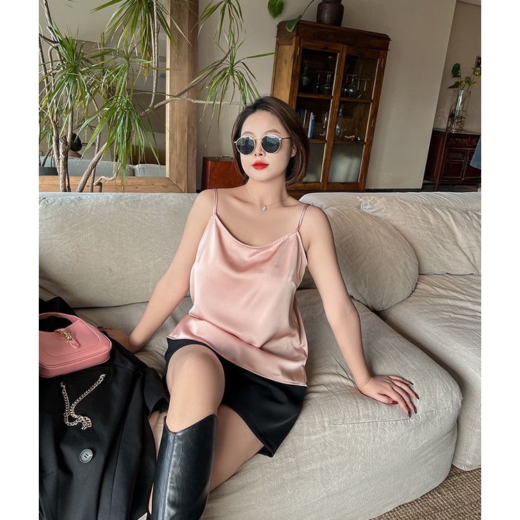 CiCi Plus+ SALE(3030)สายเดี่ยวซาติน ใส่สบายจับแมทซ์กางเกงอะไรก๋ดีงามสาวอวบ plus-size - รูปที่ 2