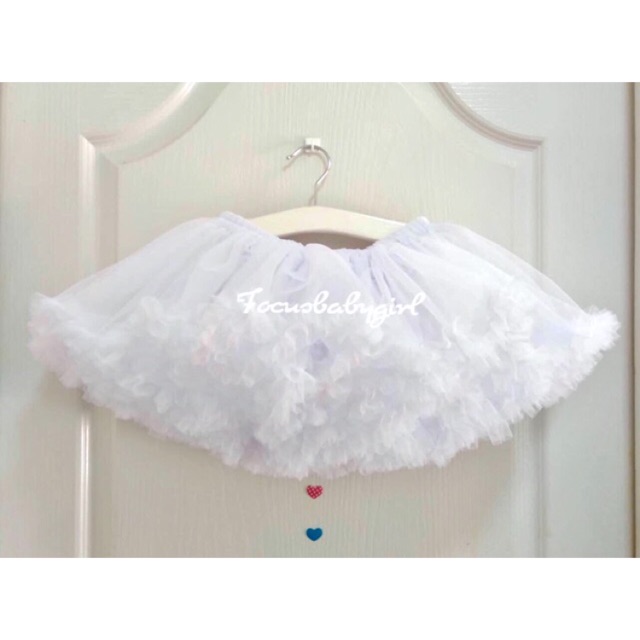 🌟🌈พร้อมส่ง🌈🌟กระโปรงtutuกระโปรงฟูฟูสีขาว มีซับใน💯