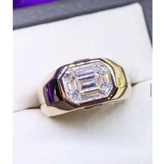 แหวนเพชรประกบไร้หนามหน้าเท่าเพชร Emerald Cut 4 กะรัต เพชรแท้ทรงแท้ปเปอร์คัตติ้งท้อป เล่นแสงเล่นไฟจริงๆ เจียรนัยสวยมากกก