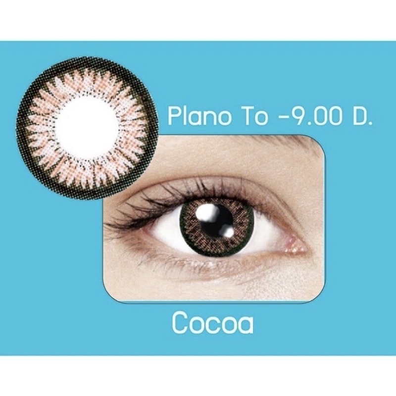 กล่องฟ้า Cocoa Dia 14.0 สีโกโก้ คอนแทคเลนส์ Maxim Contact lens คอนแทคเลนส์สี รายเดือน ตาโต สายตาสั้น