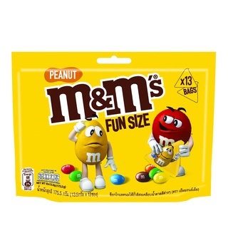 M&amp;MS Peanut Chocolate Funsize, 175.5g. เอ็มแอนด์เอ็มพีนัทช็อกโกแลตฟันไซส์, 175.5กรัม.