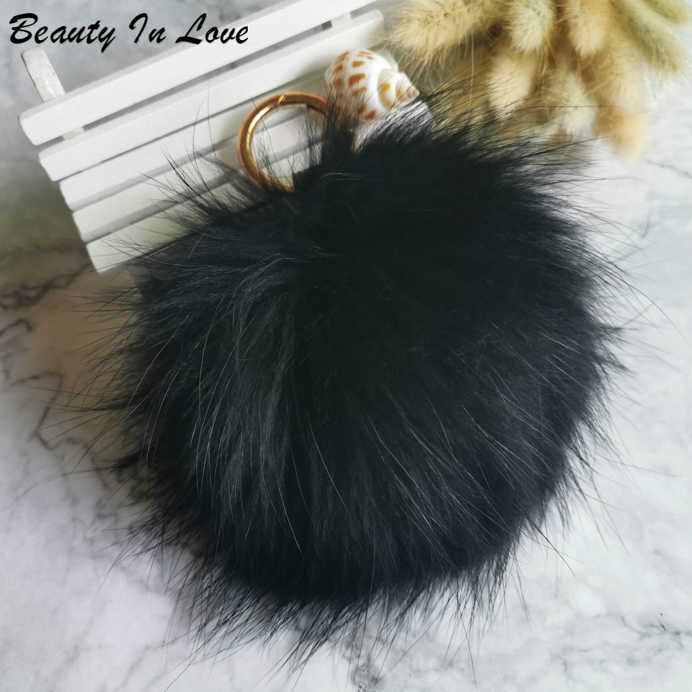 Big 15cm Fluffy Real Fox Fur Ball Pom Poms Natural Fur Pompom Leather ...
