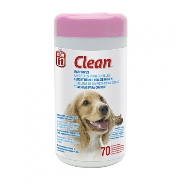 Dogit CLEAN EAR WIPES - ผ้าเช็ดทําความสะอาดกลิ่น 70 อัน