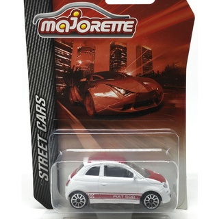 Majorette Fiat 500 - no.39 Red Stripe - White Color /Wheels 5U /scale 1/55 (3 inches) Long Package