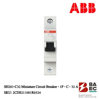 ABB SH201-C32 เซอร์กิตเบรกเกอร์ 32 Amp 1P 6KA