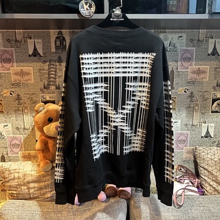 Off White Diagonal Sleeve Industrial Crew Sweatshirt (Size L อก 46” พร้อมส่ง) สเวทเตอร์ ผ้าหนามาก