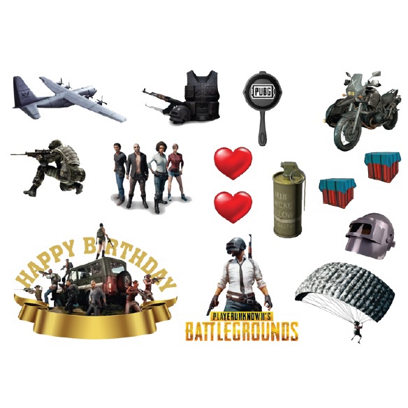 PUBG Cake Topper Cupcake Topper Kek Topper