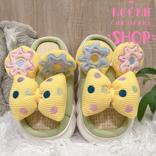 รองเท้าแตะน้องมิกกี้เมาส์ เหลืองเขียว นุ่มนิ่ม สบายเท้า ใส่ได้ทั้งในและนอกบ้าน