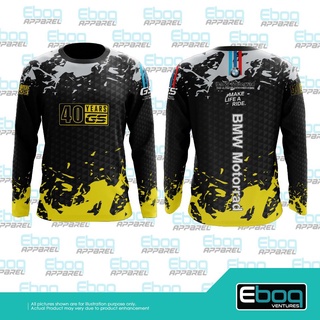 เสื้อยืดแขนยาว พิมพ์ลาย BMW GS 40 Years Eboq sublimation 02 40 Years GS ไมโครไฟเบอร์ พลัสไซซ์ 3D