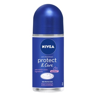 Nivea Protect &amp; Care Deodorant Roll On โรลออน โพรเทค แอนด์ แคร์ ลดเหงื่อ ระงับกลิ่นกาย ปราศจากแอลกอฮอล์ ขนาด 50 ml 16217