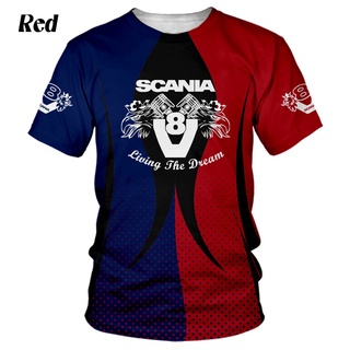 เสื้อยืดลําลอง พิมพ์ลาย Scania 3 มิติ แฟชั่นฤดูร้อน สไตล์สปอร์ต สําหรับผู้ชาย 2023