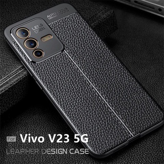 เคสโทรศัพท์มือถือหนัง ซิลิโคนเจลยาง กันกระแทก สําหรับ Vivo V23 V23e 5G