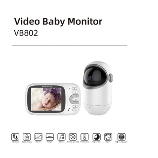 พร้อมส่ง Baby Monitor VB802 เครื่องเตือนอุณหภูมิให้อาหาร3.2นิ้ว ไร้สายมุมกว้าง PTZ การเฝ้าระวังSecurity Monitor