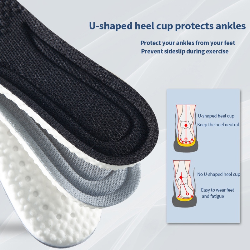 ใหม่กระดูกหน่วยความจําโฟมกีฬา Insoles สําหรับรองเท้าเบาะวิ่ง Shock-Absorbing Breathable Deodorization PU Soft Pad