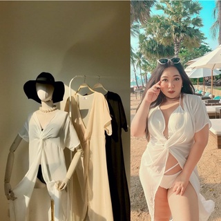 Plus size 🌷 เดรสคลุมเกรียวอกสุดแซบ อก38-48