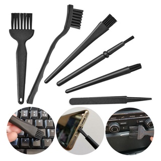 6pcs/set Black Keyboard Cleaning Brush Kit/Small Computer Dust Brush Cleaner/For Laptop USB Household Cleaning Tool