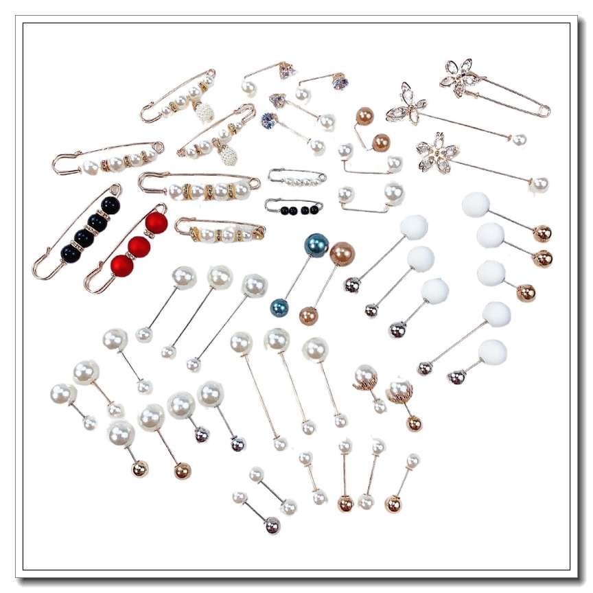 เข็มกลัดมุกแฟชั่นสําหรับติดเสื้อผ้า เข็มกลัดมุกแฟชั่นสําหรับติดเสื้อผ้า COD เกาหลีเอวเอวหัวเข็มขัดป้องกันแสงสะ - รูปที่ 6