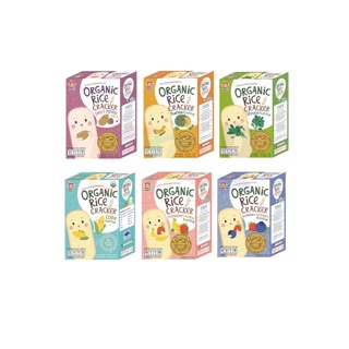 4ชิ้นลดเพิ่ม ❤️ Apple Monkey Organic Rice Cracker แครกเกอร์ข้าวหอมมะลิ ผักผลไม้ออร์แกนิก ขนมวัย6m+