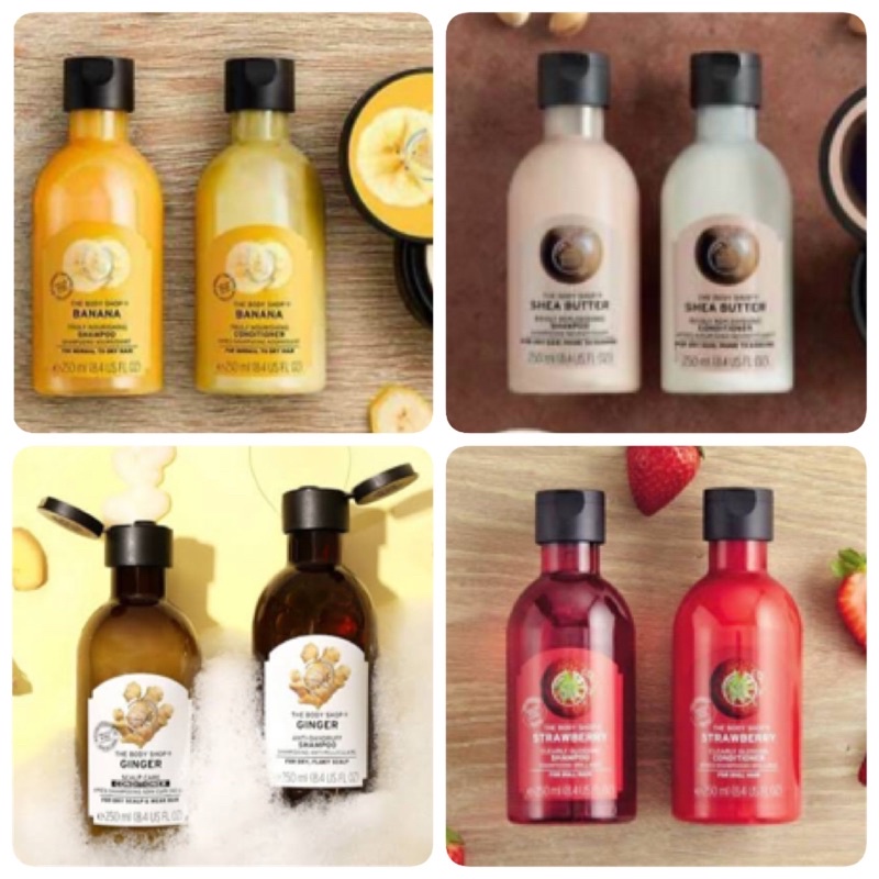(2ขวด) THE BODY SHOP SHEA BUTTER RICHLY REPLENISHING SHAMPOO 250 ml. บอดี้ ช็อป แชมพู ครีมนวดผม คอนดิชั่นเนอร์ มาส์กผม