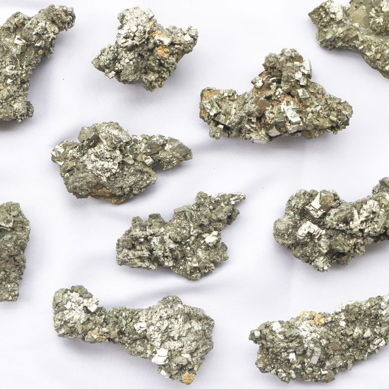 Pyrite Crystal Cluster / Peruvian Cube คริสตัลทองดิบ Pilit Emas Healing Stone คริสตัล