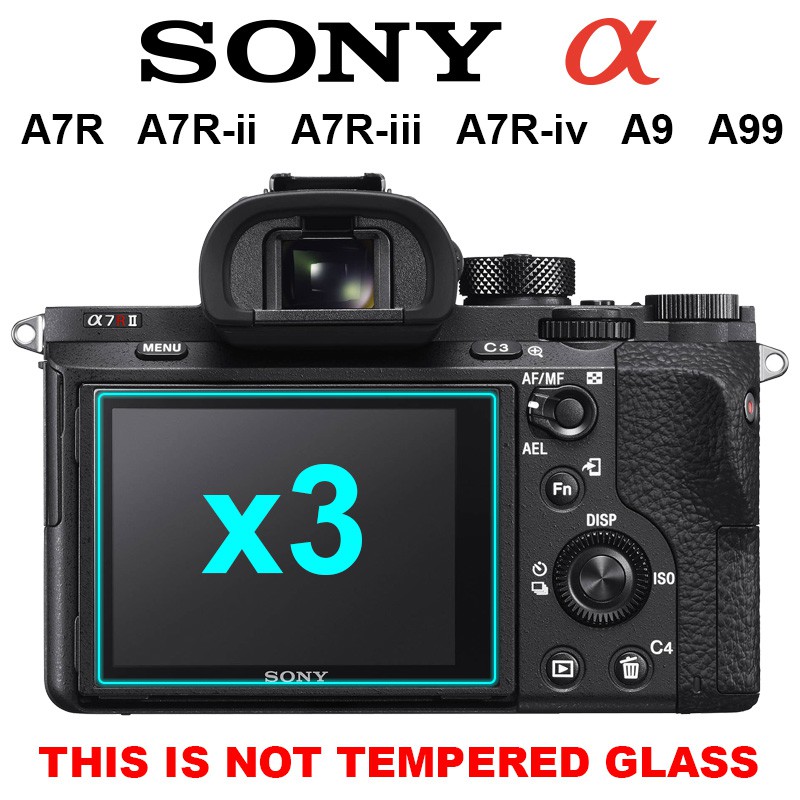 3 ชิ้น 9H PET 0.3 มม.การดูดซึมช็อกป้องกันหน้าจอสําหรับ Sony DSLR Alpha A7R ii iii iv A9 A99