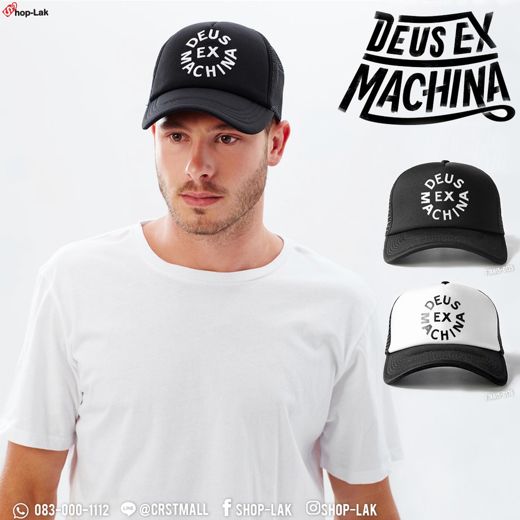 หมวกแก๊ปฟองน้ำ Flexลาย DEUS EX MACHINA ออกเเบบลงตัวกับหมวกเเก๊ปฟองน้ำตาข่ายดำ รุ่น F7AH15-0135 แบรนด
