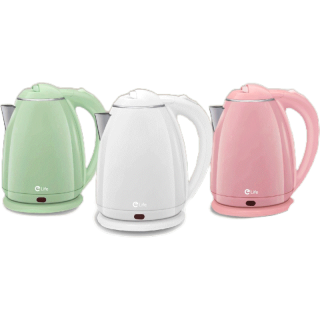 Elife กาต้มน้ำไฟฟ้า 2 ลิตร ใหม่ล่าสุด Electric kettle 1500W กาน้ำร้อนขนาดเล็ก สแตนเลส ร้อนเร็วใน 5นาที สีขาว ชมพู เขียว