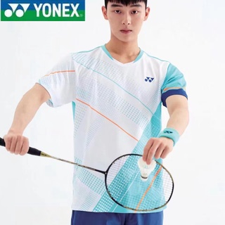 Yonex ชุดกีฬาแบดมินตัน ครบรอบ แขนสั้น เวอร์ชั่นเกาหลี สําหรับผู้ชายและผู้หญิง เสื้อวัฒนธรรม แห้งเร็ว