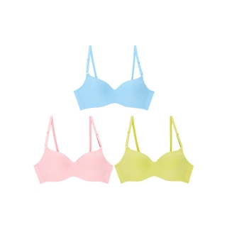 Wacoal Surprise Comfort Bra บราไร้โครง เซ็ท 3 ชิ้น รุ่น WB3X96 สีเหลือง-ชมพูอ่อน-สีฟ้า (LE-PI-TU)