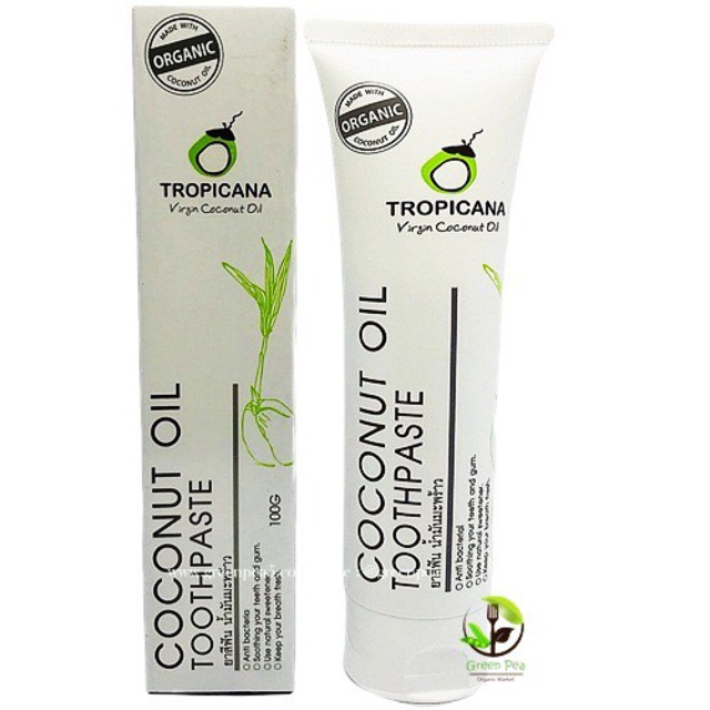 Tropicana ยาสีฟันน้ำมันมะพร้าว COCONUT OIL TOOTHPASTE 100 g. ทรอปิคาน่า