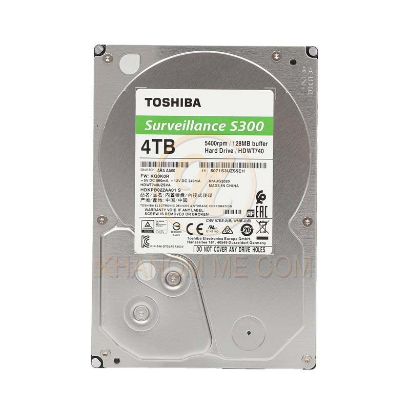 4 TB HDD CCTV TOSHIBA S300 (5400RPM, 128MB, SATA-3, HDWT740UZSVA)