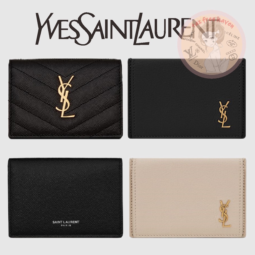 ราคาต่ำสุดของ Shopee 🔥 ของแท้ 100% 🎁YSL/Yves Saint Laurent กระเป๋าสตางค์หนังลายโลโก้ตัวอักษรใหม่