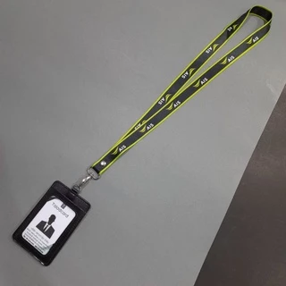 สายคล้องบัตร AIS สายใหญ่สีดำเขียว พร้อมซองหนังใส่บัตร Taladcard