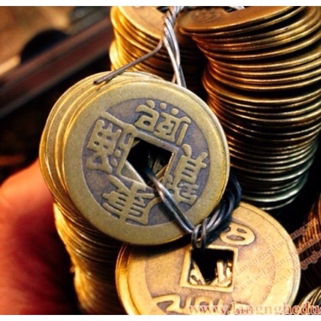 Xâu Đồng Xu 100 Xu Bằng Đồng Thau-Vật Phẩm Phong Thủy