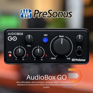 PreSonus AudioBox GO audio interface โฮมสตูดิโอในราคาประหยัด รุ่นใหม่ล่าสุด จาก Presonus สามารถทำงานร่วมกับ Studio One®