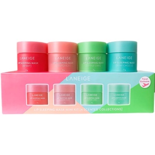 【SUVI】Laneige Lip Mask Four-piece Set  Strawberry Apple Grapefruit Mint New 8g*4 ลิปมาส์กสี่ชิ้นให้ความชุ่มชื้นและให้ความชุ่มชื้นแก่ริมฝีปาก