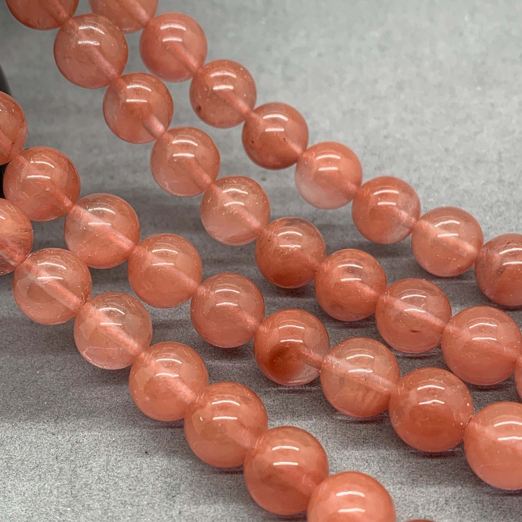 Watermelon Red Beads แตงโมลูกปัดสีแดง 4-12 มิลลิเมตรรอบลูกปัดหินธรรมชาติหลวม DIY สำหรับสร้อยคอ
